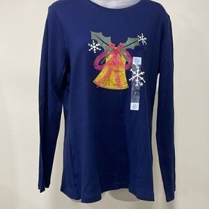 NWT Kim Rogers Perfectly Soft Christmas blouse. Size S small 4/6